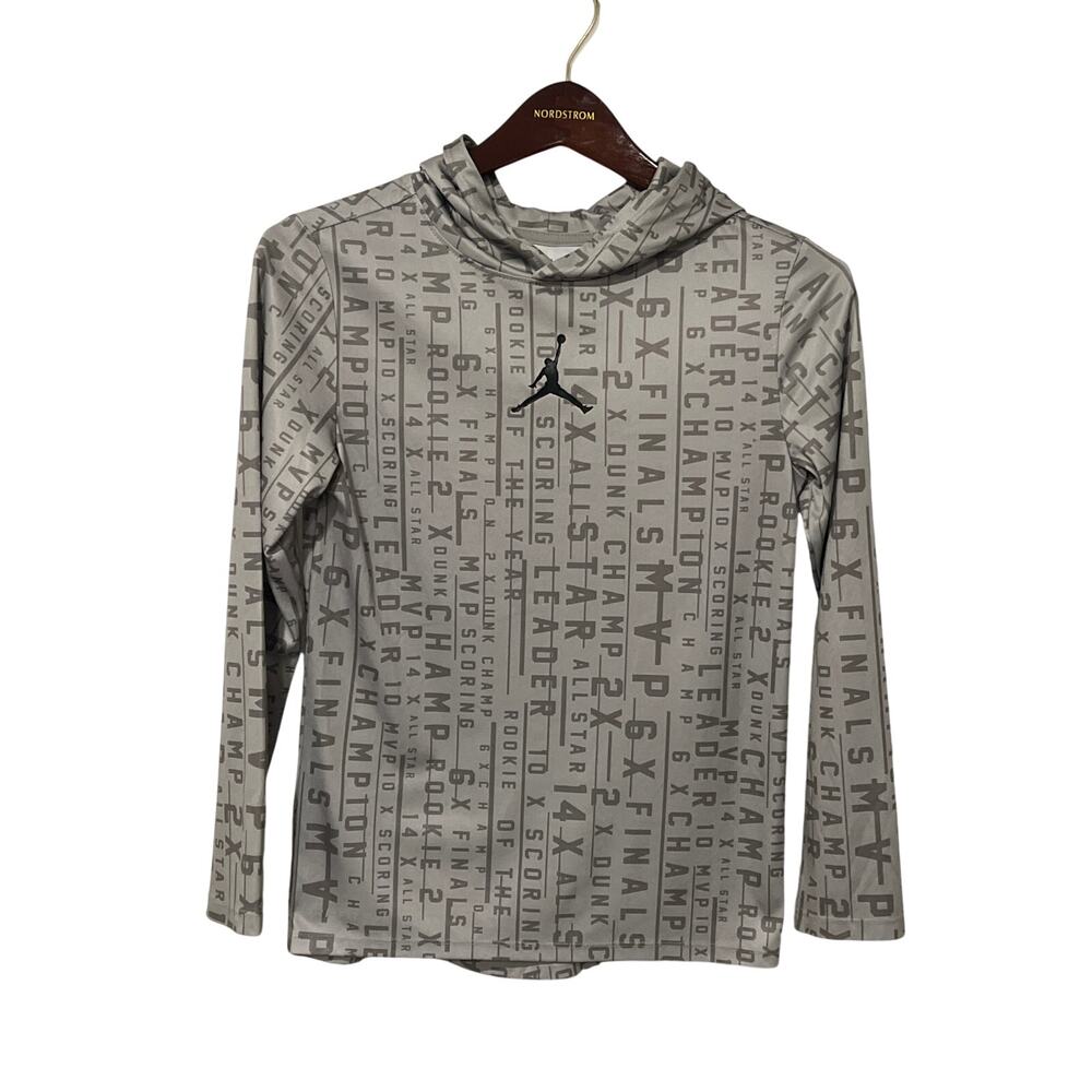 Air Jordan, Dri-fit, Gray Pullover with Hood, Size M (10-11), NB50